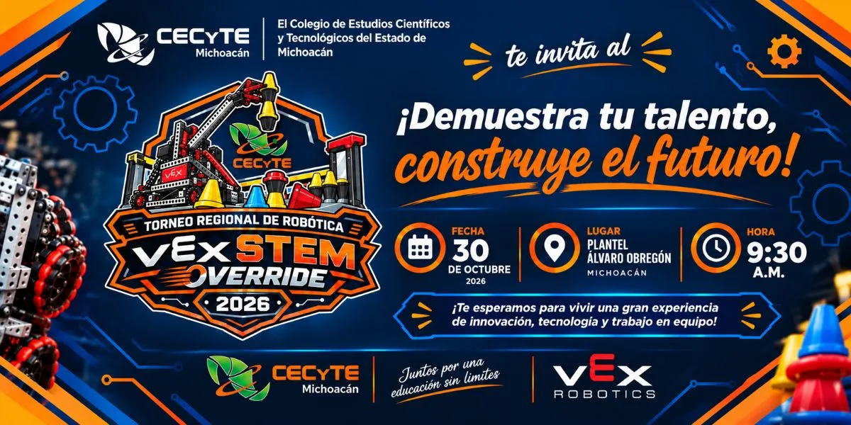 CECyTE Álvaro Obregón Recibirá Torneo Regional de Robótica VEX STEM Overdrive 2026